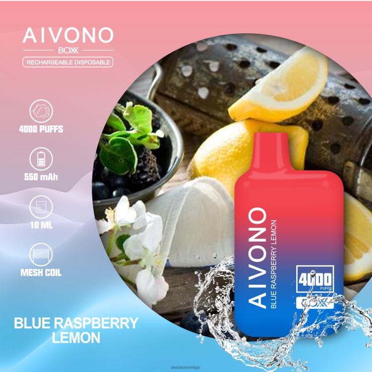 Aivono AIM BOXX 4000 blå hallon citron - 80ZTN217 Aivono Vape