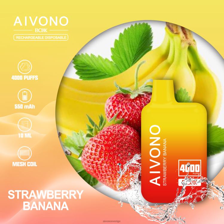 Aivono AIM BOXX 4000 jordgubbsbanan - 80ZTN231 Aivono Vape