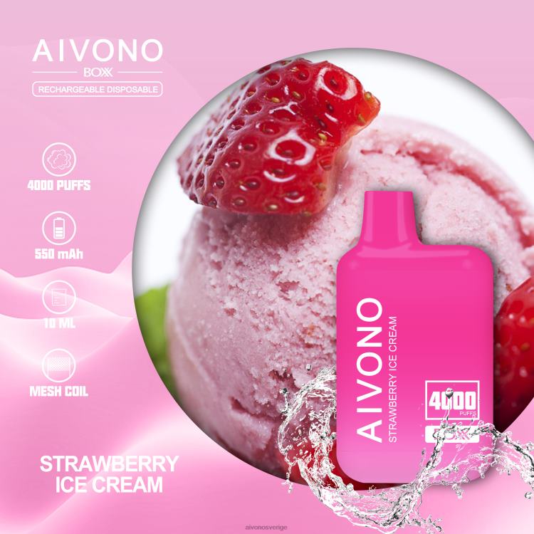 Aivono AIM BOXX 4000 jordgubbsglass - 80ZTN221 Aivono Vape