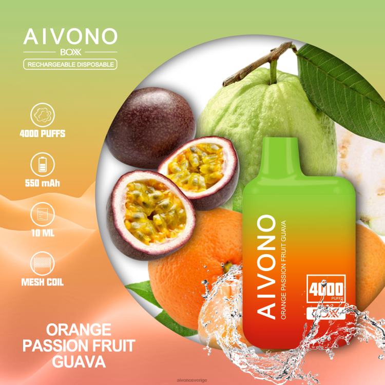 Aivono AIM BOXX 4000 orange passionsfrukt guava - 80ZTN212 Aivono Sverige