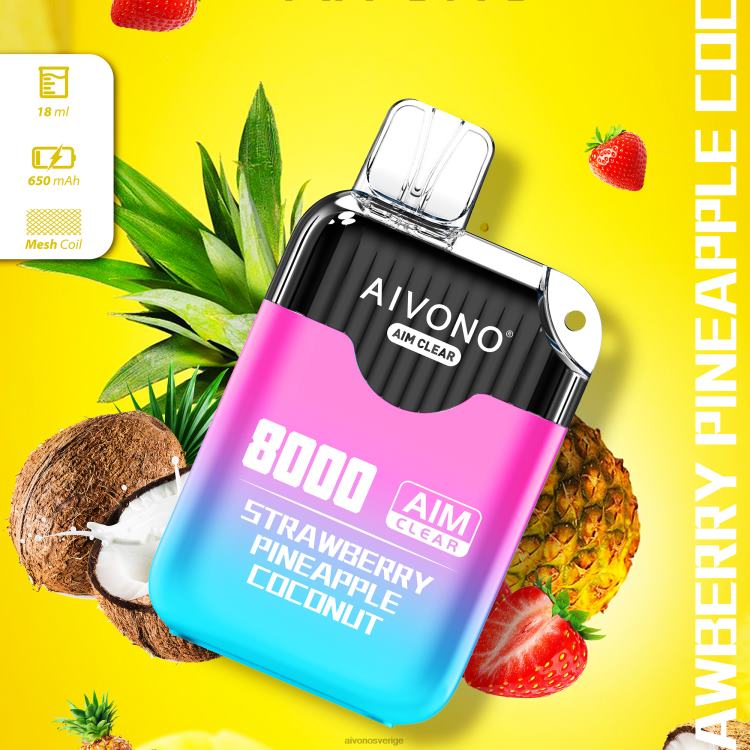 Aivono AIM CLEAR 8000 jordgubbsananas kokos - 80ZTN207 Aivono Vape