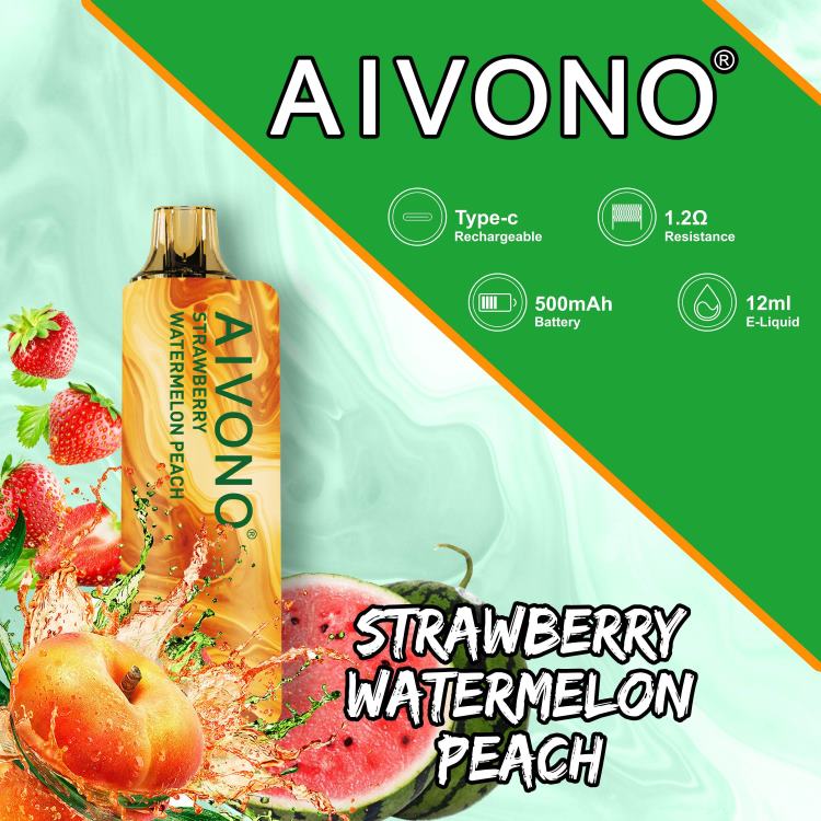 Aivono AIM GUN 7000 jordgubbe vattenmelon persika - 80ZTN108 Aivono Sverige