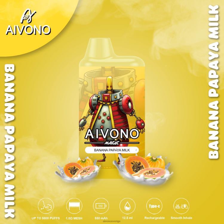 Aivono AIM MAGIC 5800 munlåda cigarett banan papaya mjölk - 80ZTN94 Aivono Sverige