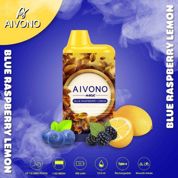 Aivono AIM MAGIC 5800 munlåda cigarett blå hallon citron - 80ZTN91 Aivono Vape