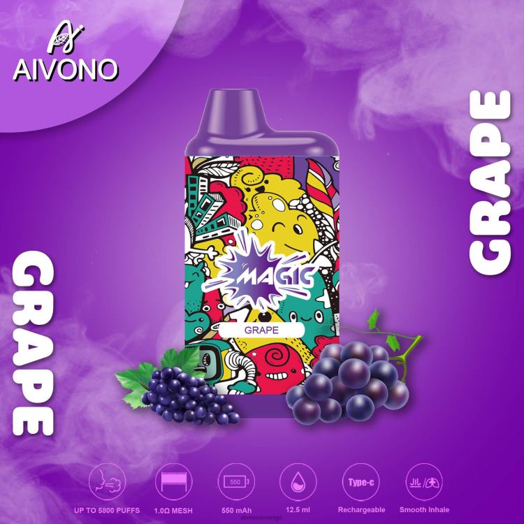 Aivono AIM MAGIC 5800 munlåda cigarett druva - 80ZTN92 Aivono Sverige