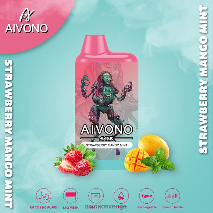 Aivono AIM MAGIC 5800 munlåda cigarett jordgubbsmango mynta - 80ZTN97 Aivono Vape
