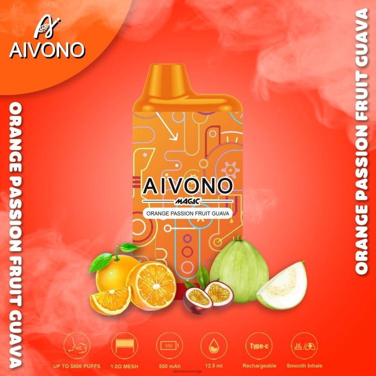 Aivono AIM MAGIC 5800 munlåda cigarett orange passionsfrukt guava - 80ZTN90 Aivono Sverige