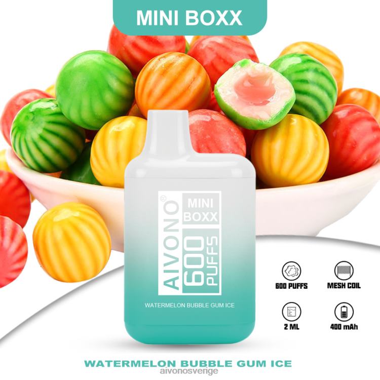 Aivono AIM MINI BOXX 600 vattenmelon tuggummi is - 80ZTN235 Aivono Vape