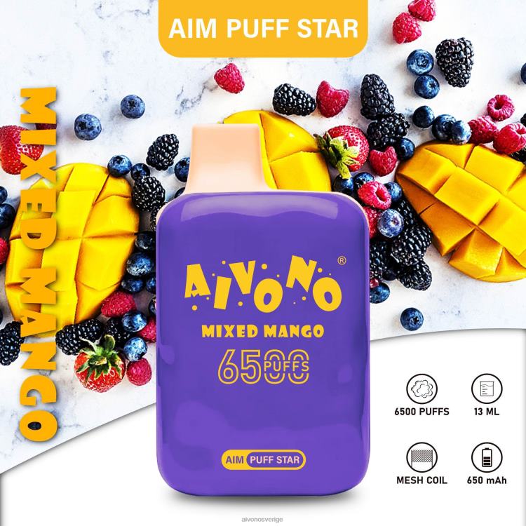 Aivono AIM PUFF STAR 6500 blandad mango - 80ZTN296 Aivono Sverige
