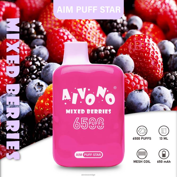 Aivono AIM PUFF STAR 6500 blandade bär - 80ZTN290 Aivono Sverige