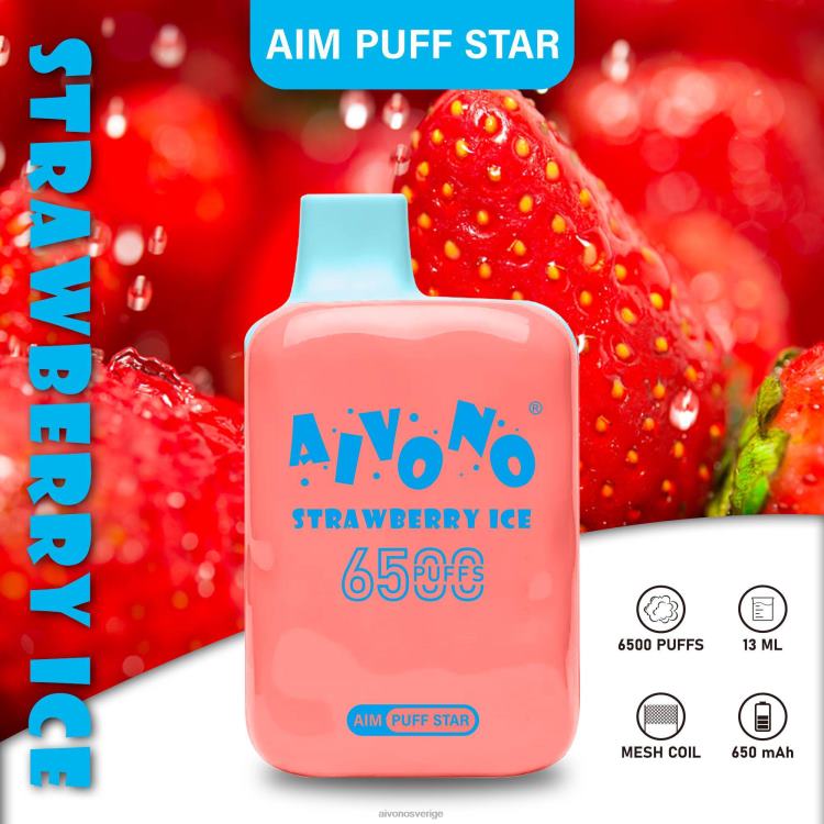 Aivono AIM PUFF STAR 6500 jordgubbsis - 80ZTN288 Aivono Sverige
