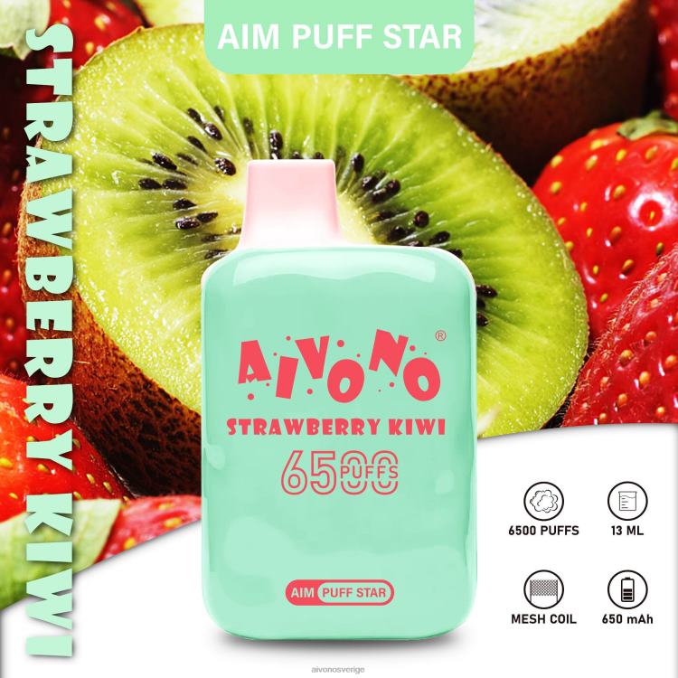 Aivono AIM PUFF STAR 6500 jordgubbskiwi - 80ZTN294 Aivono Sverige