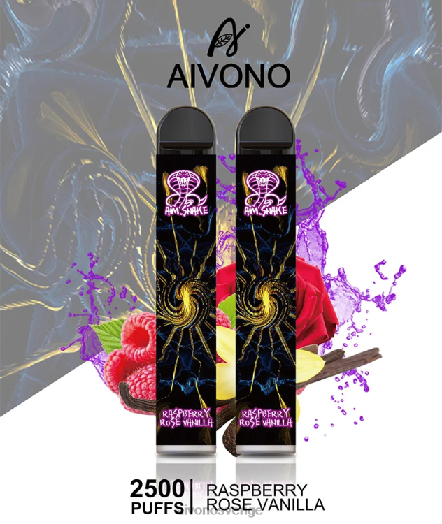 Aivono AIM SNAKE 2500 hallonrosa vanilj - 80ZTN317 Aivono Vape