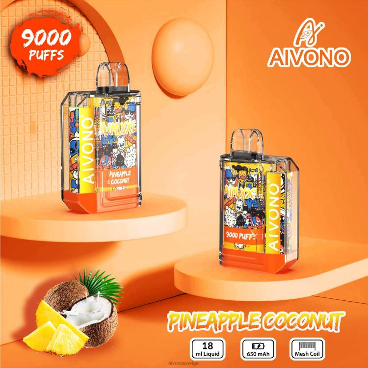 Aivono AIM XXL 9000 mun klistermärke genomskinlig ananas kokos - 80ZTN52 Aivono Sverige