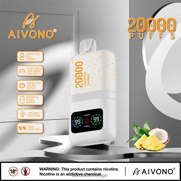 Aivono AIM magic 20 000 ananas kokos is - 80ZTN76 Aivono Sverige