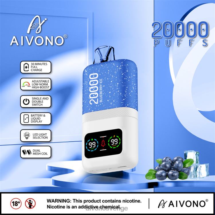 Aivono AIM magic 20 000 blåbärsis - 80ZTN73 Aivono Vape
