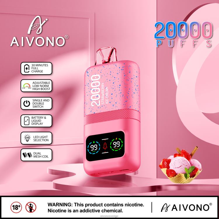 Aivono AIM magic 20 000 jordgubbsglass - 80ZTN80 Aivono Sverige