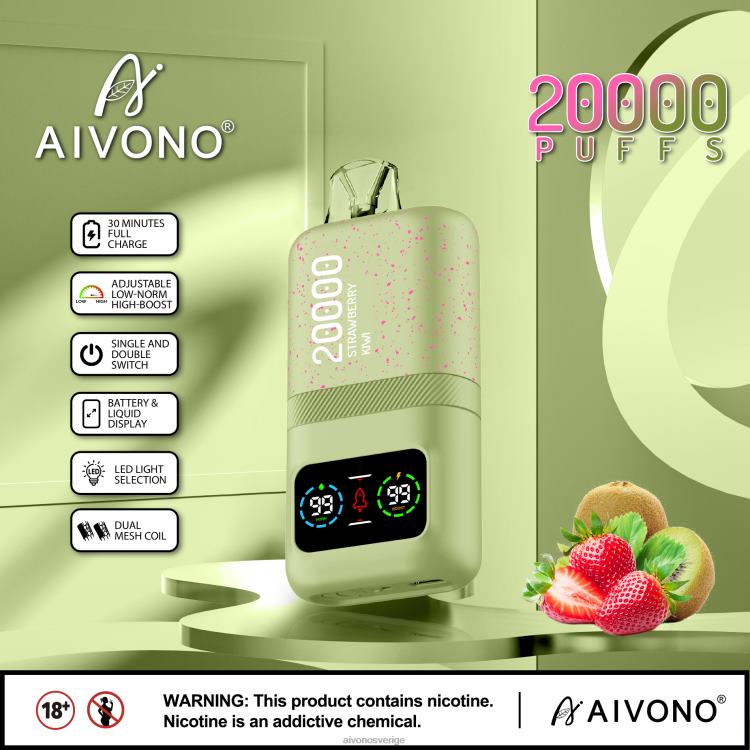 Aivono AIM magic 20 000 jordgubbskiwi - 80ZTN81 Aivono Vape