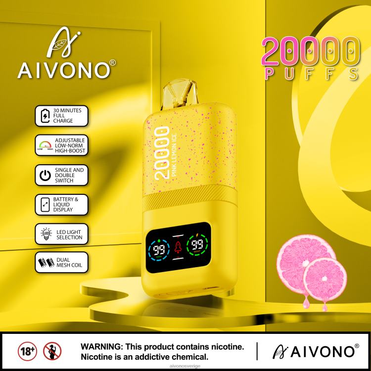 Aivono AIM magic 20 000 rosa citronis - 80ZTN83 Aivono Vape