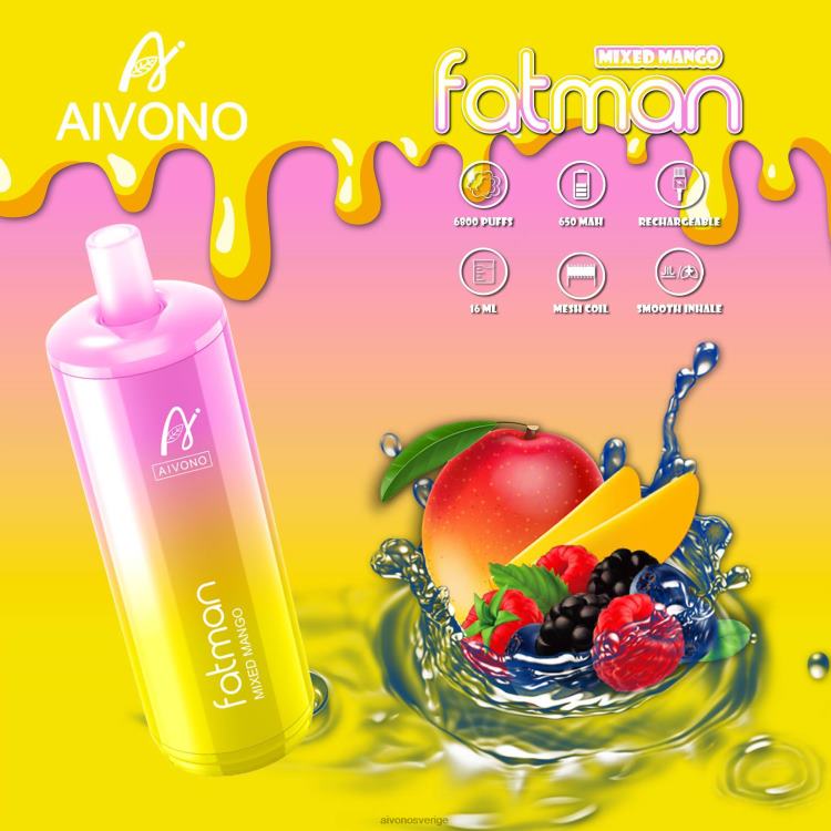 Aivono FATMAN 6800 blandad mango - 80ZTN26 Aivono Sverige
