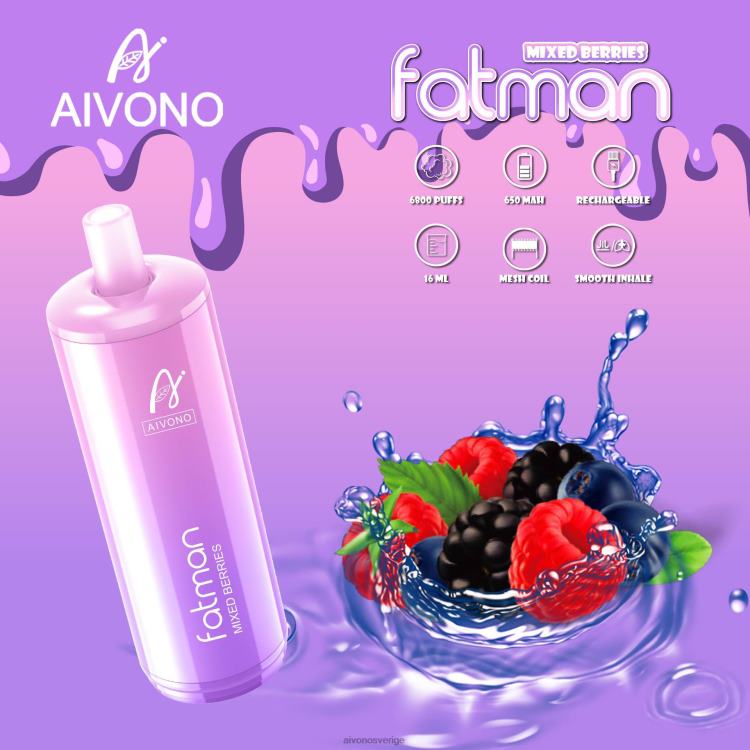 Aivono FATMAN 6800 blandade bär - 80ZTN27 Aivono Vape