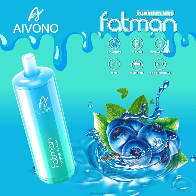 Aivono FATMAN 6800 blåbärsmynta - 80ZTN22 Aivono Sverige