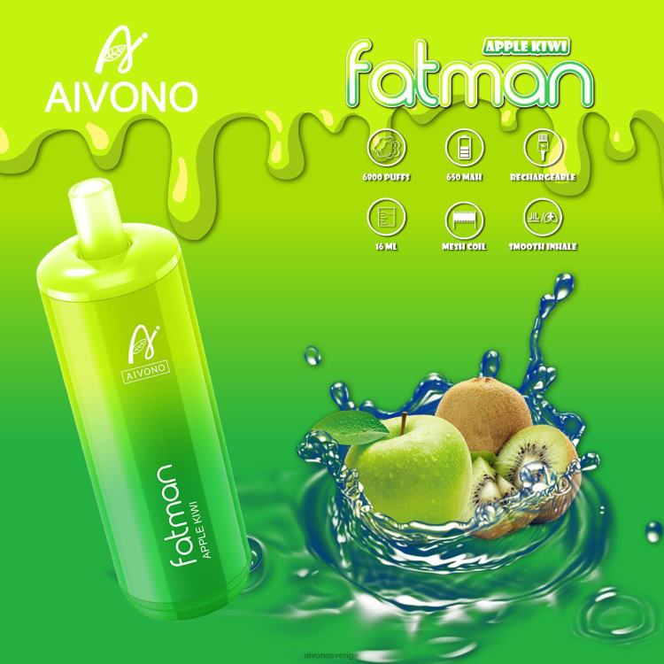 Aivono FATMAN 6800 äpple kiwi - 80ZTN31 Aivono Vape
