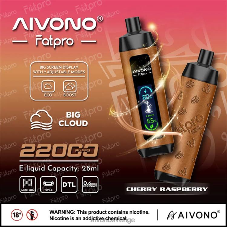 Aivono Fatpro 22 000 körsbärshallon - 80ZTN4 Aivono Sverige