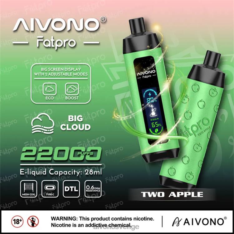 Aivono Fatpro 22 000 två äpplen - 80ZTN1 Aivono Vape