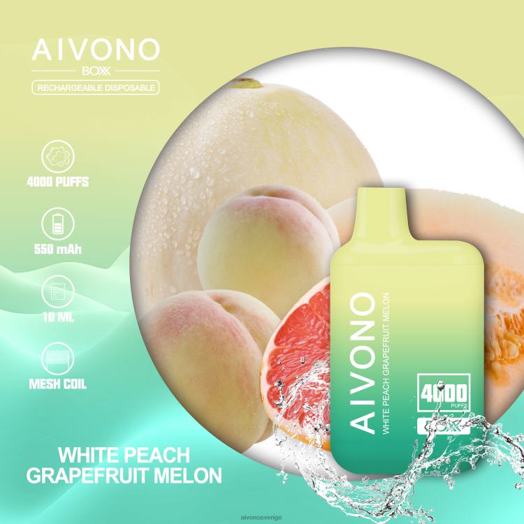 Aivono AIM BOXX 4000 vit persika grapefrukt melon - 80ZTN224 Aivono Sverige