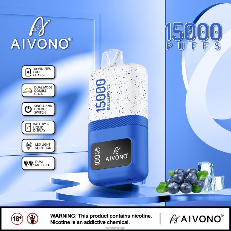 Aivono AIM magic 15 000 blåbärsis - 80ZTN68 Aivono Sverige