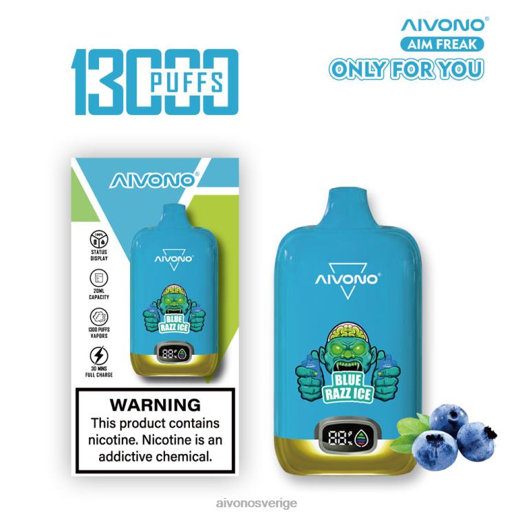 Aivono AIM FREAK 13 000 blå razz is - 80ZTN242 Aivono Sverige