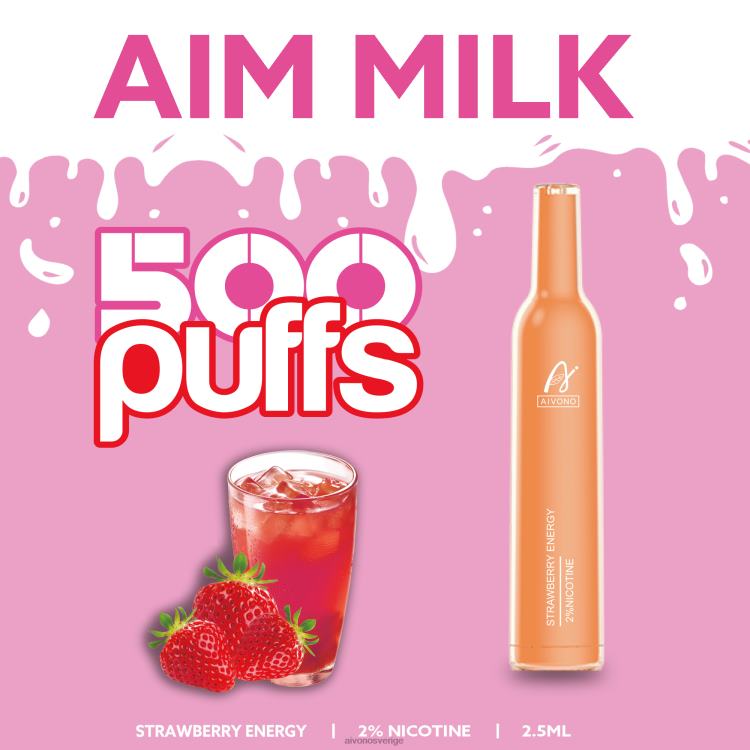 Aivono AIM MILK 500 jordgubbsenergi - 80ZTN266 Aivono Sverige